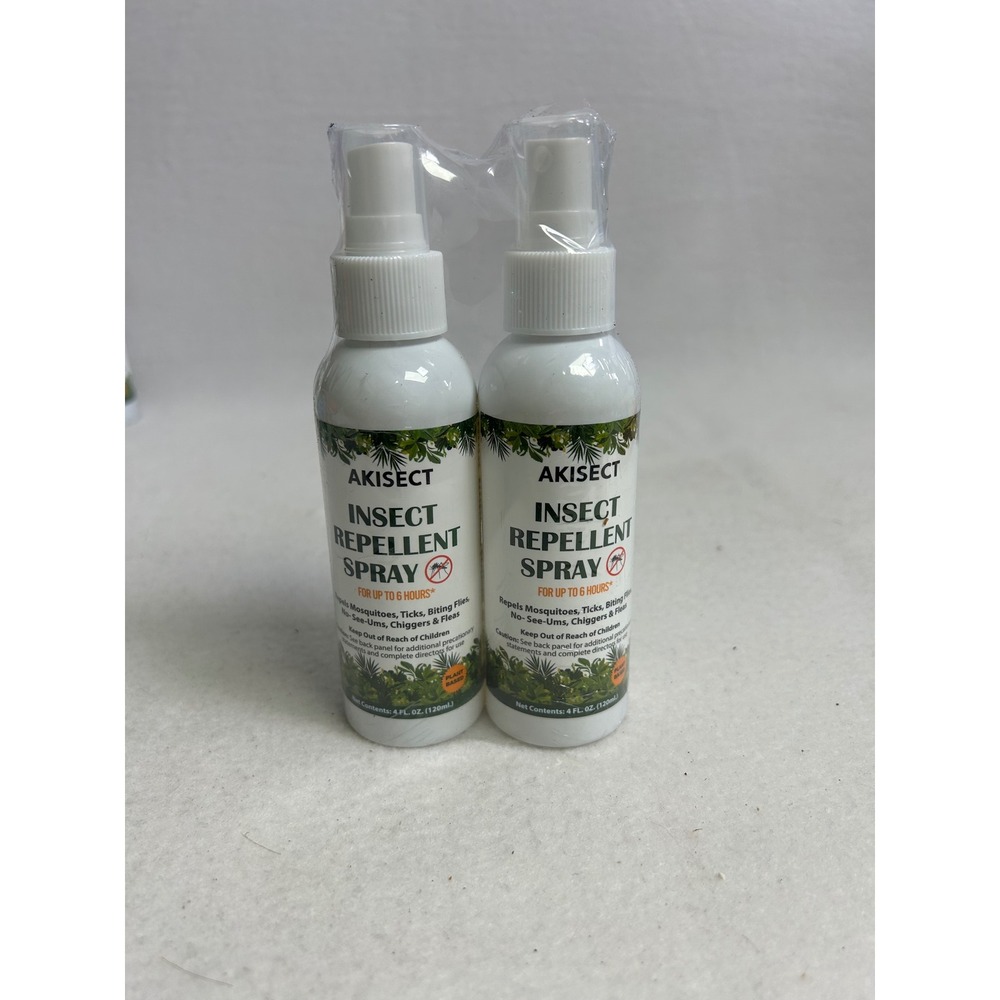 Natural‎ Plant Based Akisect 4oz White 2 Pack Insect Repellent Spray DEET Free